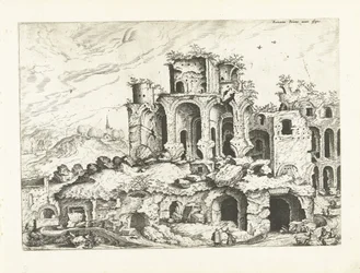 Tercera vista de las ruinas de la Colina Palatina Ruinas romanas, 1561 (título de la serie)