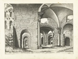 Vista de las Termas de Diocleciano Ruinas romanas, 1561 (título de la serie)