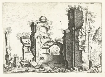 Vista de las ruinas, posiblemente las Termas de Caracalla Ruinas romanas, 1561 (título de la serie)
