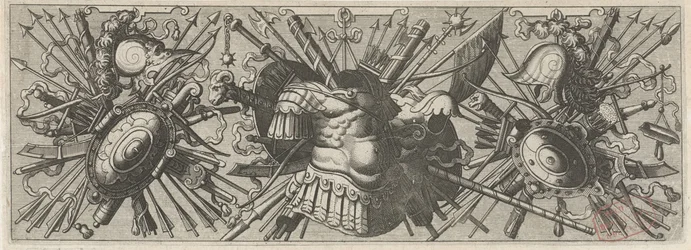 Panoplia. Friso con armas romanas, parte inferior Panoplia sev armamentarium… (título de la serie)