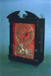 Reloj de péndulo impulsado por peso, posiblemente diseñado por Christian Huygens, c.1675