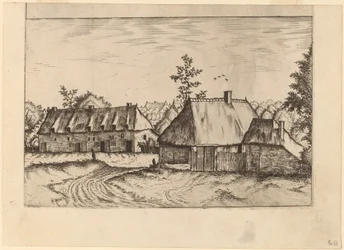 Granja y fila de casas