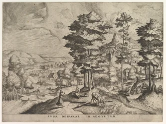 Huida a Egipto Fuga deiparae in Aegyptum de Los Grandes Paisajes, ca. 1555-56