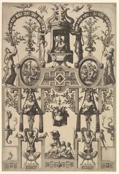 Grotesco moderno con obra de correa, 1557