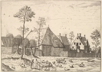 Cobertizo con cabaña, de Los pequeños paisajes, 1559-61