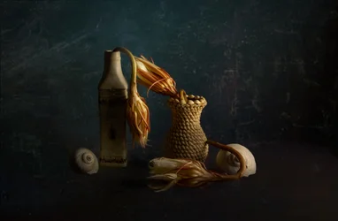 Naturaleza muerta floral marchita