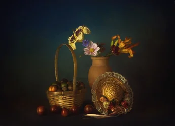 Naturaleza muerta rústica de otoño