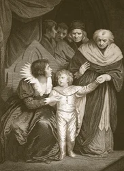 Duque de York, hermano de Eduardo V, entregado por la Reina, grabado por J. Fittler, ilustración de 