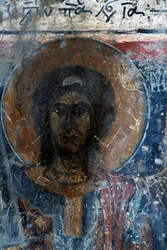 Cristo, fresco en la iglesia de Agia Paraskevi, Voutas, Creta, Grecia