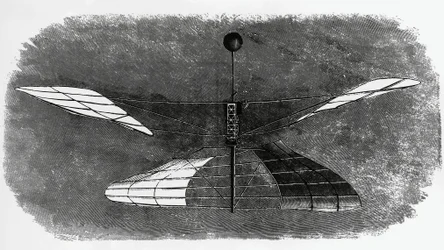 Helicóptero de Enrico Forlanini (1848-1930), dibujo a tinta, Italia