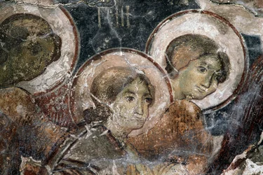 Frescos en la Iglesia de Metamorphosis tou Sotiros, Kefali, Creta, Grecia