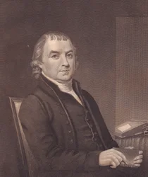 Retrato del obispo metodista estadounidense William Mc Kendree (1757-1835), grabado, circa 1870