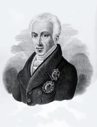 Retrato del Conde Ioannis Antonios Kapodistrias (1776-1831), Presidente de la República Griega de 1828 a 1831, grabado
