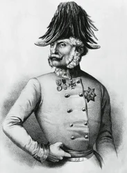 Retrato de Ferencz Gyulai (1798-1868), general y político austrohúngaro, grabado