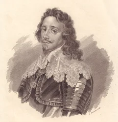Retrato de Tomás Francisco de Saboya, Príncipe de Carignano (1596-1656), grabado en cobre por G Fusinati de una pintura de Van Dick