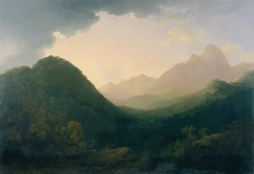Una vista en el Distrito de los Lagos, posiblemente desde el valle del Duddon (óleo)