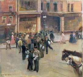 Waiting to Hear the Results (Great Notts. v. Surrey Match, Nottingham, August 1892) (óleo sobre tabla)