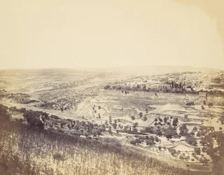 Jardín de Getsemaní y vista de Jerusalén, 1860s