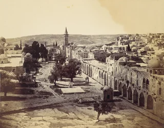 Jerusalén, Patio de la Mezquita de Omar, 1857