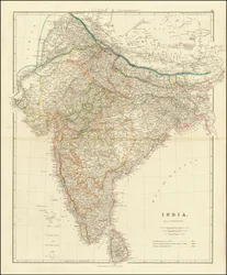 Mapa de la India de 1832 por John Arrowsmith