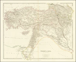 Mapa de Turquía en Asia de 1840