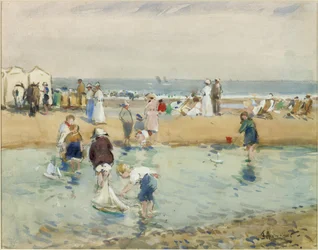 En la playa, Whitley Bay