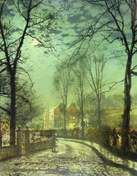 Un camino a la luz de la luna, siglo XIX