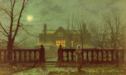 Una dama en un jardín a la luz de la luna, 1882