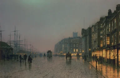 Muelles de Liverpool desde Wapping, c.1870