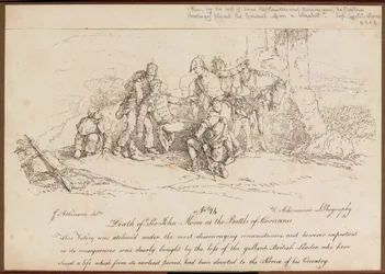 Muerte de Sir John Moore en la batalla de La Coruña, 16 de enero de 1809