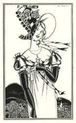 Ilustración para Don Juan de Lord Byron: Un bonete, que el bello sexo lleva (litografía)