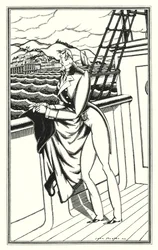 ¡Ilustración para Don Juan de Lord Byron: "Adieu, Adieu! Mi tierra natal" (litografía)