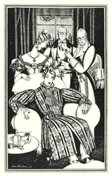 Ilustración para Don Juan de Lord Byron: No sé cómo fue, pero se enfermó (litografía)