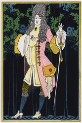 Ilustración para "Rogues In Porcelain", A Miscellany of Eighteenth Century Poems (litografía en color)