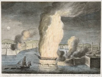 El Incendio de la Fragata Americana [sic] la Filadelfia en el Puerto de Trípoli, 1805