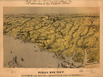 Vista aérea de Carolina del Norte, Carolina del Sur y parte de Georgia. LOC 99447447