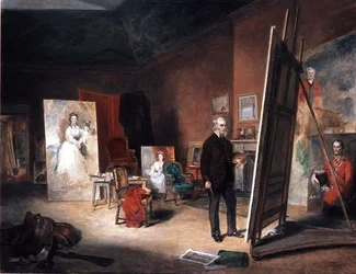 Retrato de Sir Francis Grant en un caballete