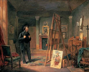 Retrato de Thomas Faed en su estudio, siglo XIX