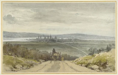 Vista de Oxford desde Shotover Hill en tiempo de inundación, cuando el agua estaba fuera, 10 de enero de 1791