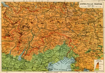 Mapa de la frontera austro-italiana, Primera Guerra Mundial, ca. 1920