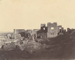Médinet Habou. Vista tomada desde la entrada del Palacio de Ramsés Méiamoun