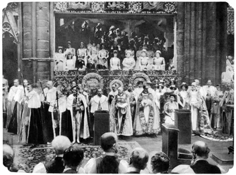 Ceremonia de coronación de Jorge V, abadía de Westminster, Londres, 22 de junio, 1911