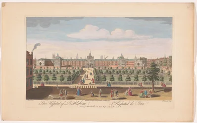 Vista del Hospital Real de Bethlem en Londres El Hospital de Belén (título sobre objeto)