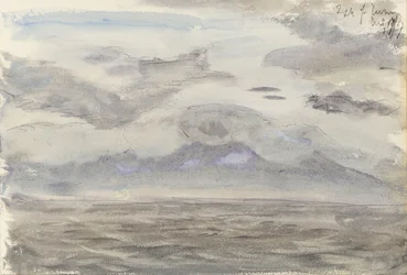 Paisaje marino con cielo nublado