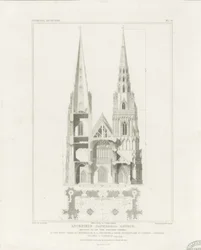 Catedral de Lichfield - Fachada Oeste: grabado, nd [c 1819]