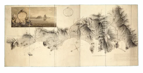 Inspección militar de la parte de Santa Lucía ocupada por las fuerzas británicas desde diciembre de 1778 hasta enero de 1784, cuando la isla fue devuelta a los franceses.