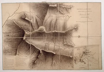 Croquis de las obras erigidas por los franceses en Richmond Hill Granada