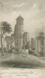 Biddulph Hall (antiguo) (grabado en acero)