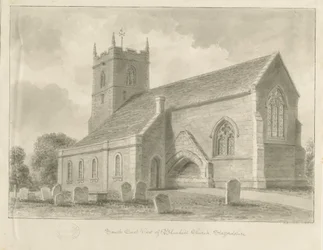 Iglesia de Blymhill: dibujo en sepia