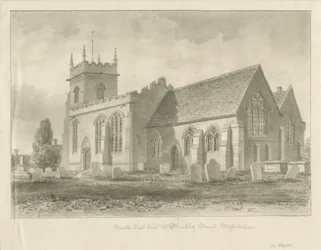 Iglesia de Bradley: dibujo en sepia, 1842